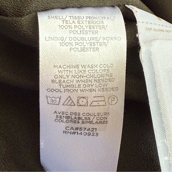 Loft Army Green Long Sleeved Swiss Dot Swing Dress Small Petite Casual Modest - Picture 7 of 12